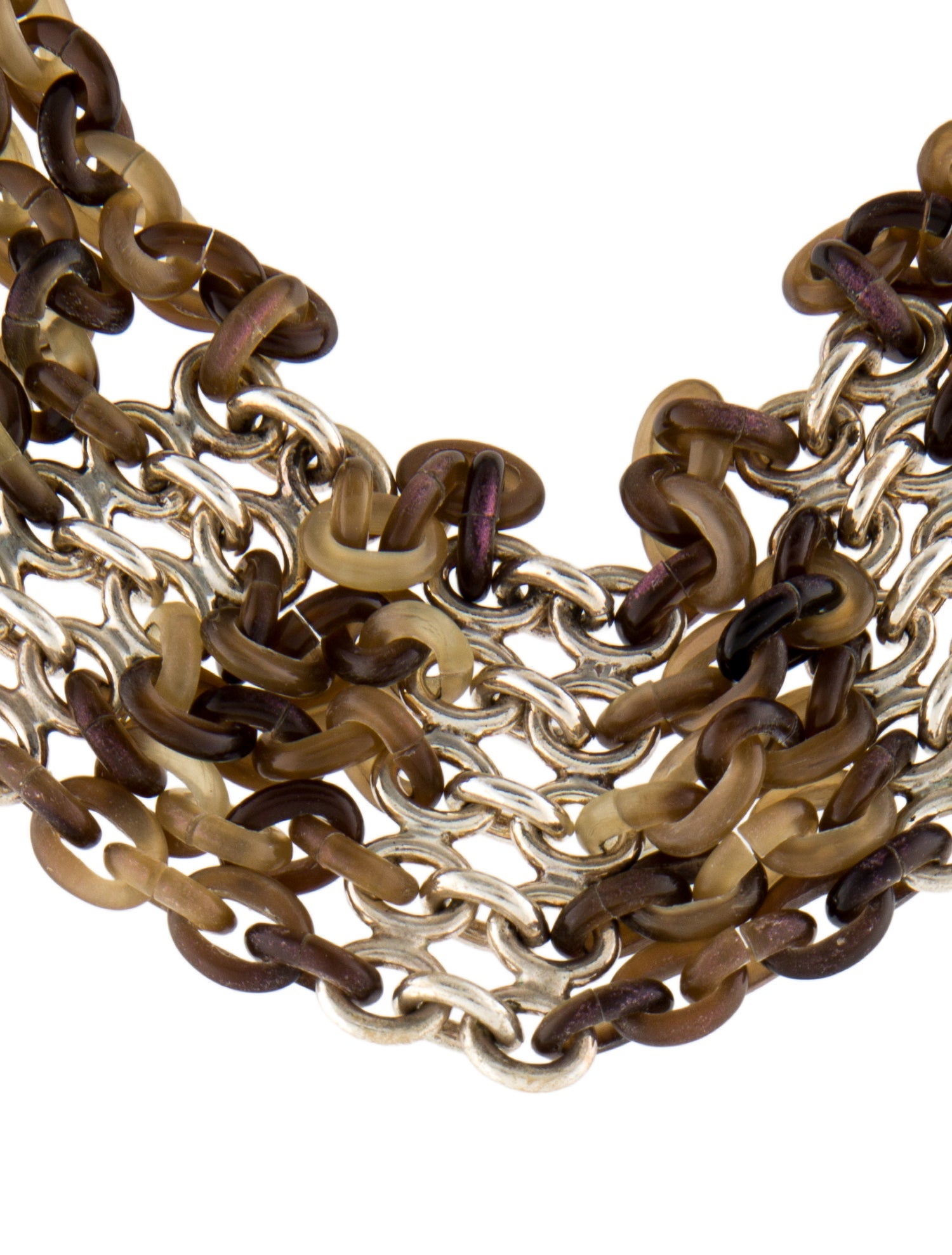 Hermès Horn Link Chains Fall Foliage Choker Necklace